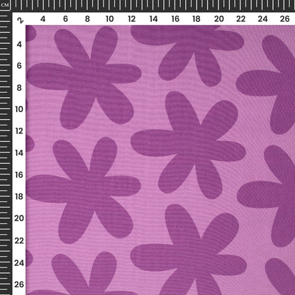Violet Purple Floral Digital Print Crepe Silk Fabric