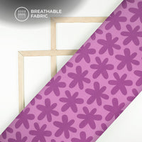 Violet Purple Floral Digital Print Crepe Silk Fabric