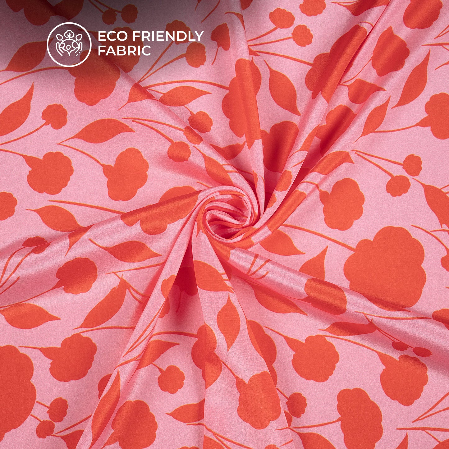 Rose Red Floral Digital Print Crepe Silk Fabric
