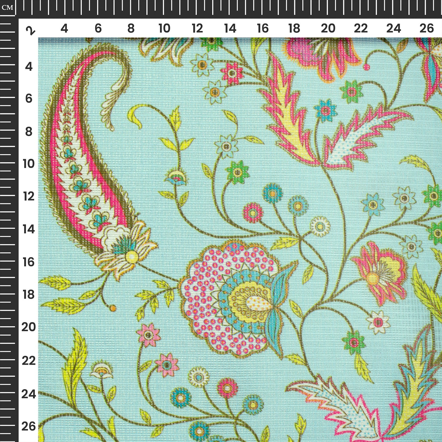 Light Cryan Floral Design Digital Print Kota Doria Fabric