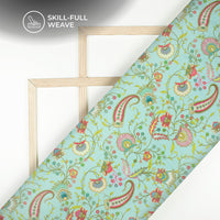 Light Cryan Floral Design Digital Print Kota Doria Fabric