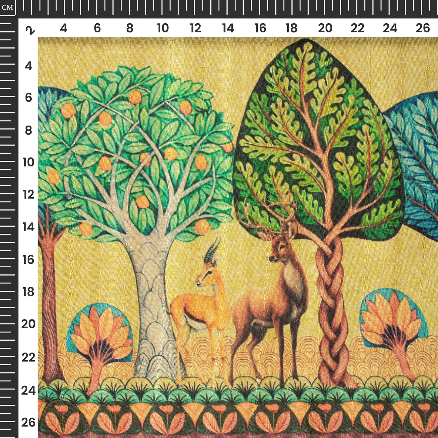 Nature Luxe Edit - Leaf Digital Print Art Tussar Silk Fabric