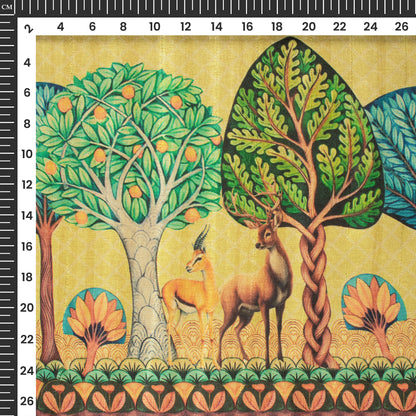 Nature Luxe Edit - Leaf Digital Print Art Tussar Silk Fabric