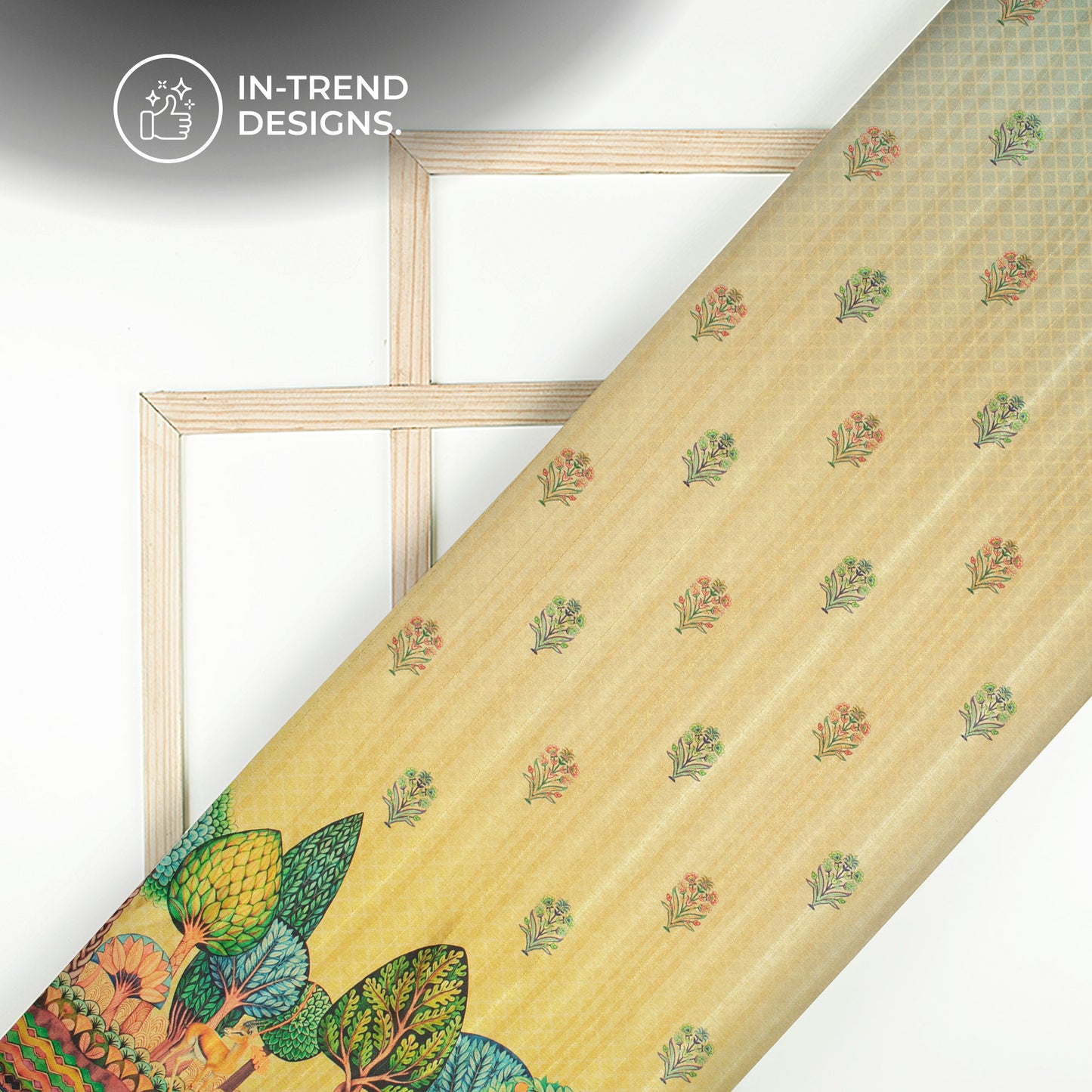 Nature Luxe Edit - Leaf Digital Print Art Tussar Silk Fabric
