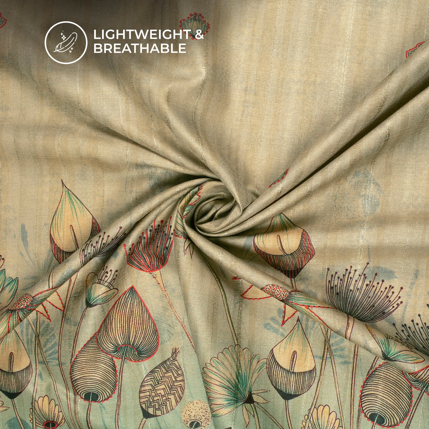 Modern Canvas - Artistic Digital Print Art Tussar Silk Fabric