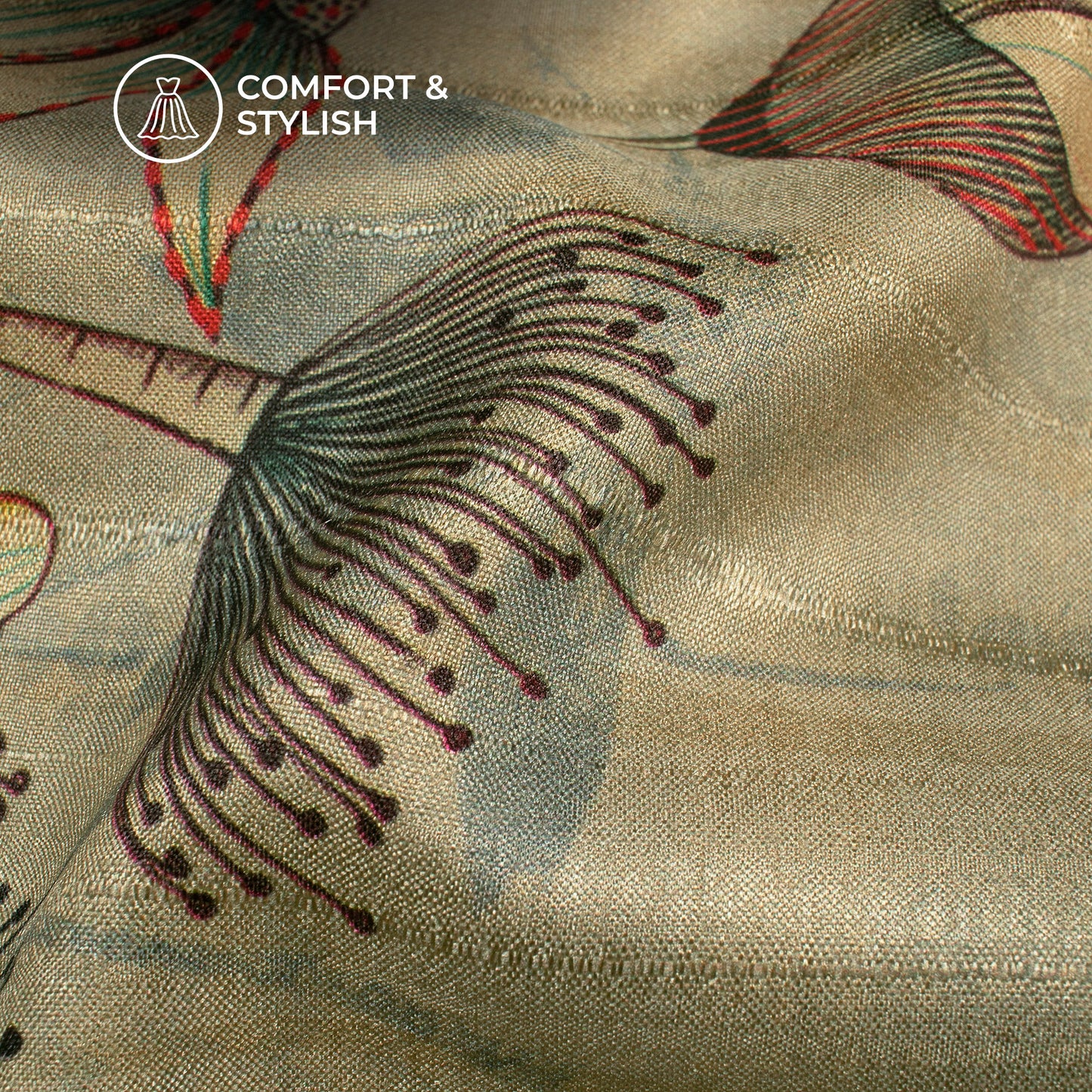 Modern Canvas - Artistic Digital Print Art Tussar Silk Fabric