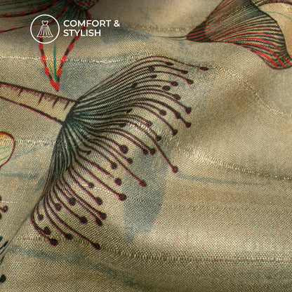 Modern Canvas - Artistic Digital Print Art Tussar Silk Fabric