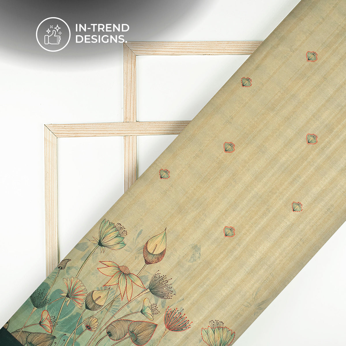 Modern Canvas - Artistic Digital Print Art Tussar Silk Fabric