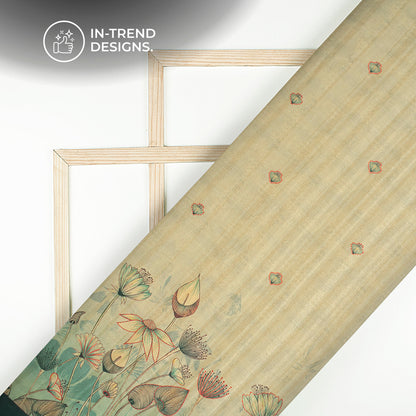 Modern Canvas - Artistic Digital Print Art Tussar Silk Fabric