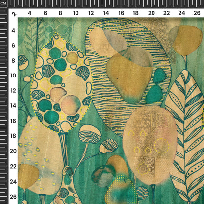 Minimal Roots, Rich Feel - Classic Motif Digital Print Art Tussar Silk Fabric
