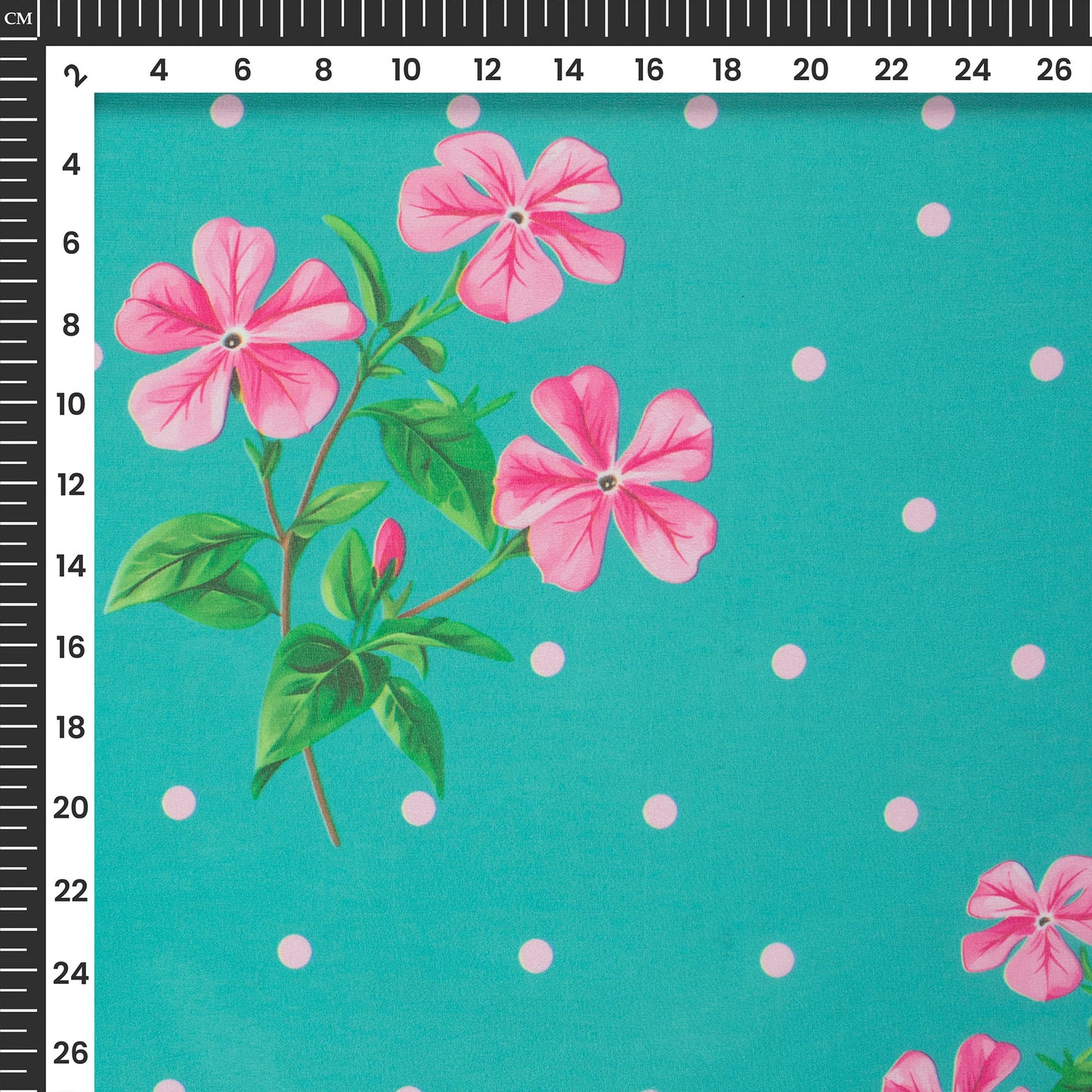 Deep Sky Blue Floral Digital Print Lightweight Georgette Fabric