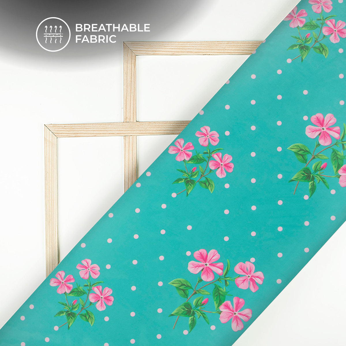 Deep Sky Blue Floral Digital Print Lightweight Georgette Fabric