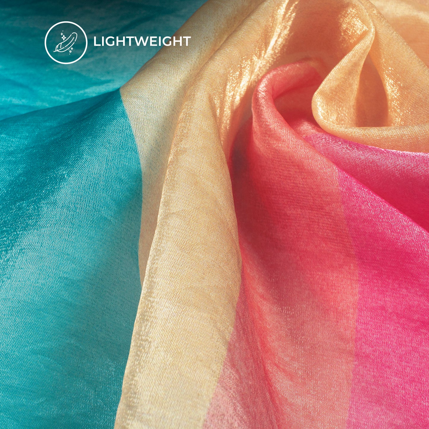 Melt Water Stripes Digital Print Shimmer Tissue Fabric