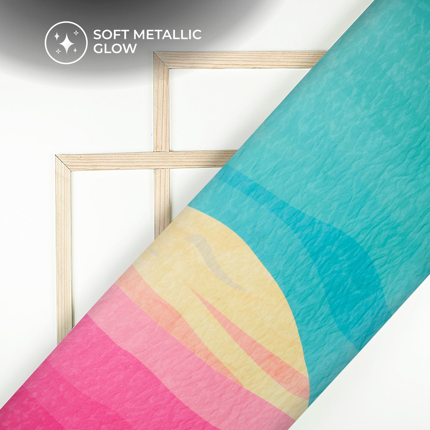 Melt Water Stripes Digital Print Shimmer Tissue Fabric