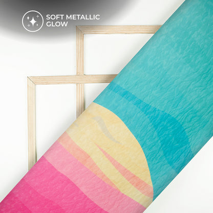Melt Water Stripes Digital Print Shimmer Tissue Fabric