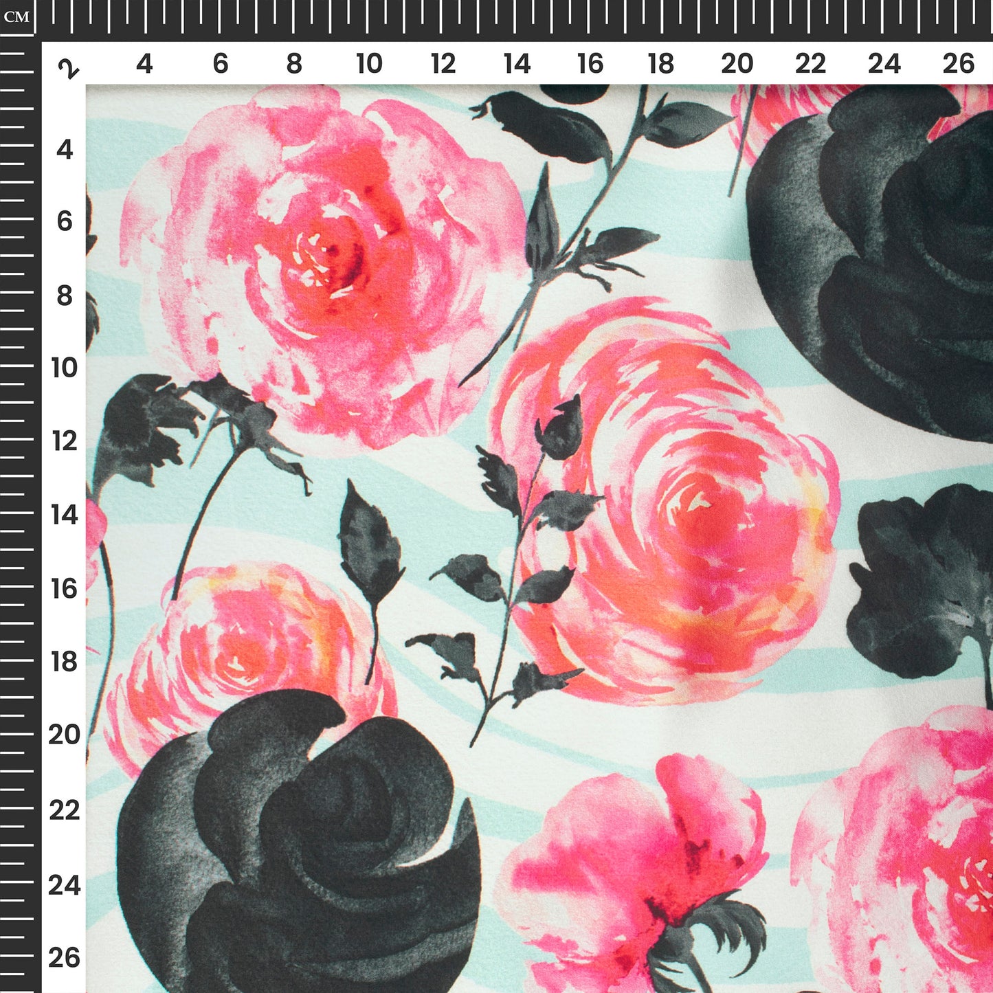 Signature Collection Rose Floral Digital Print Japan Satin Fabric