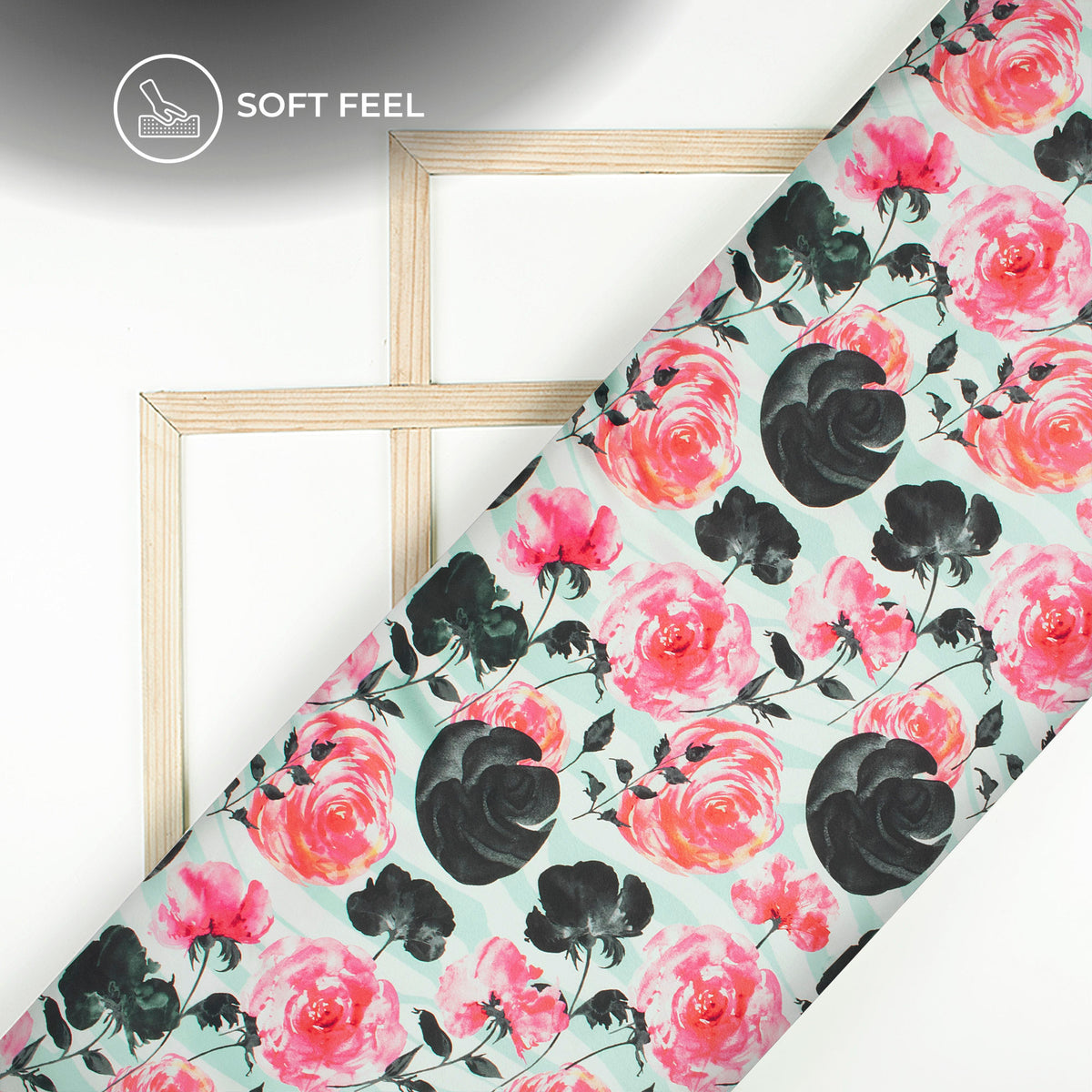 Signature Collection Rose Floral Digital Print Japan Satin Fabric