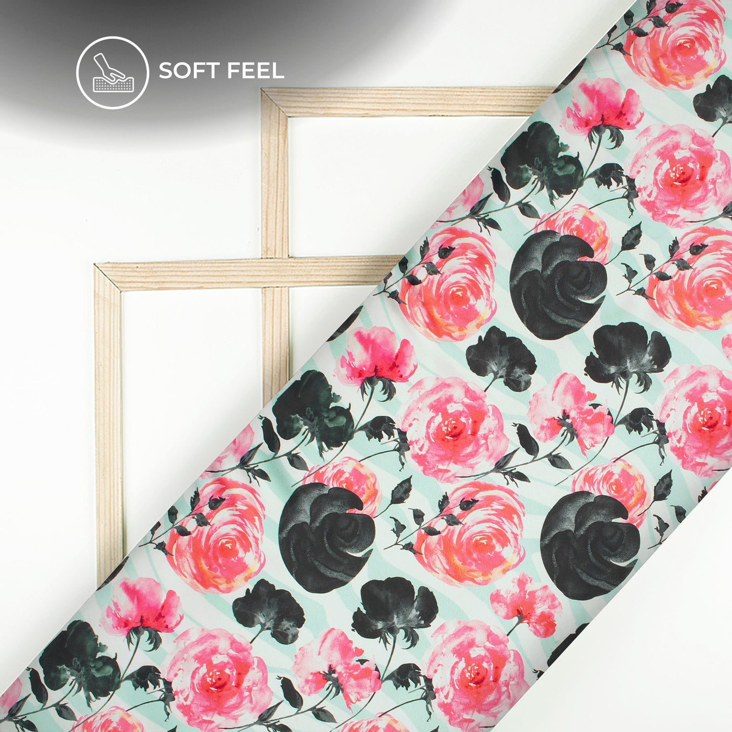 Signature Collection Rose Floral Digital Print Japan Satin Fabric