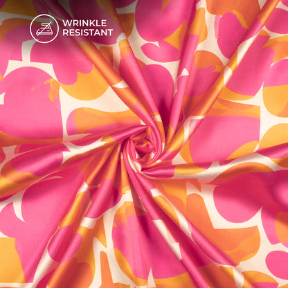 Fashion House Abstract Digital Print Japan Satin Fabric