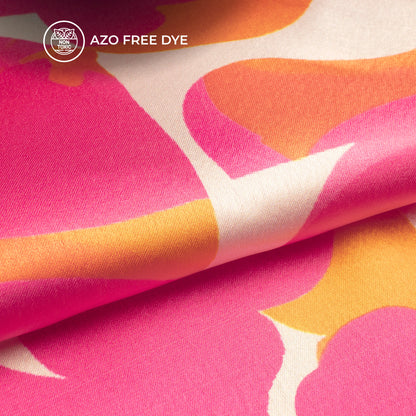 Fashion House Abstract Digital Print Japan Satin Fabric