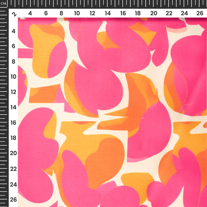 Fashion House Abstract Digital Print Japan Satin Fabric