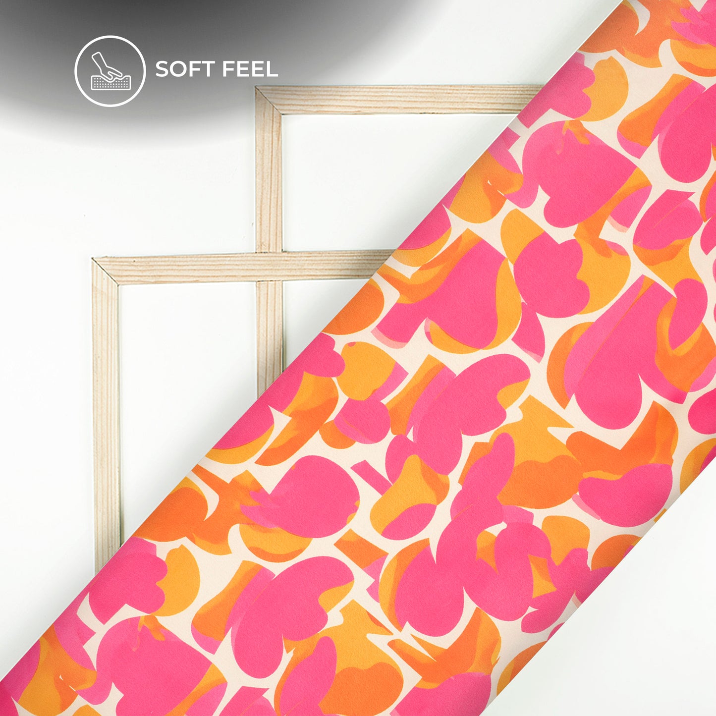 Fashion House Abstract Digital Print Japan Satin Fabric