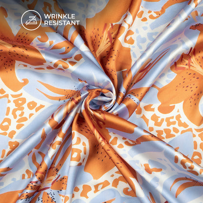 Future Fashion Tropical Floral Digital Print Japan Satin Fabric