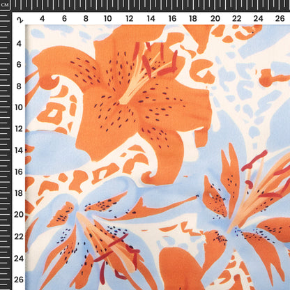 Future Fashion Tropical Floral Digital Print Japan Satin Fabric