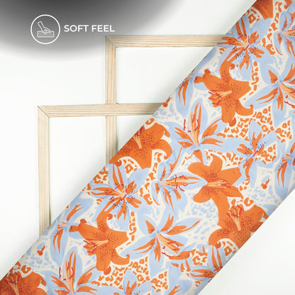 Future Fashion Tropical Floral Digital Print Japan Satin Fabric