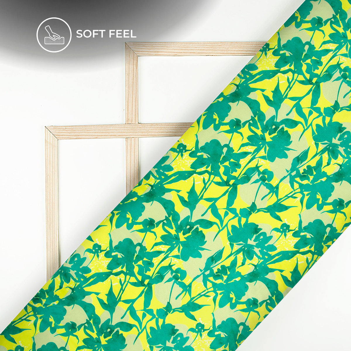 Curated For Creators Leaf Print Digital Print Japan Satin Fabric