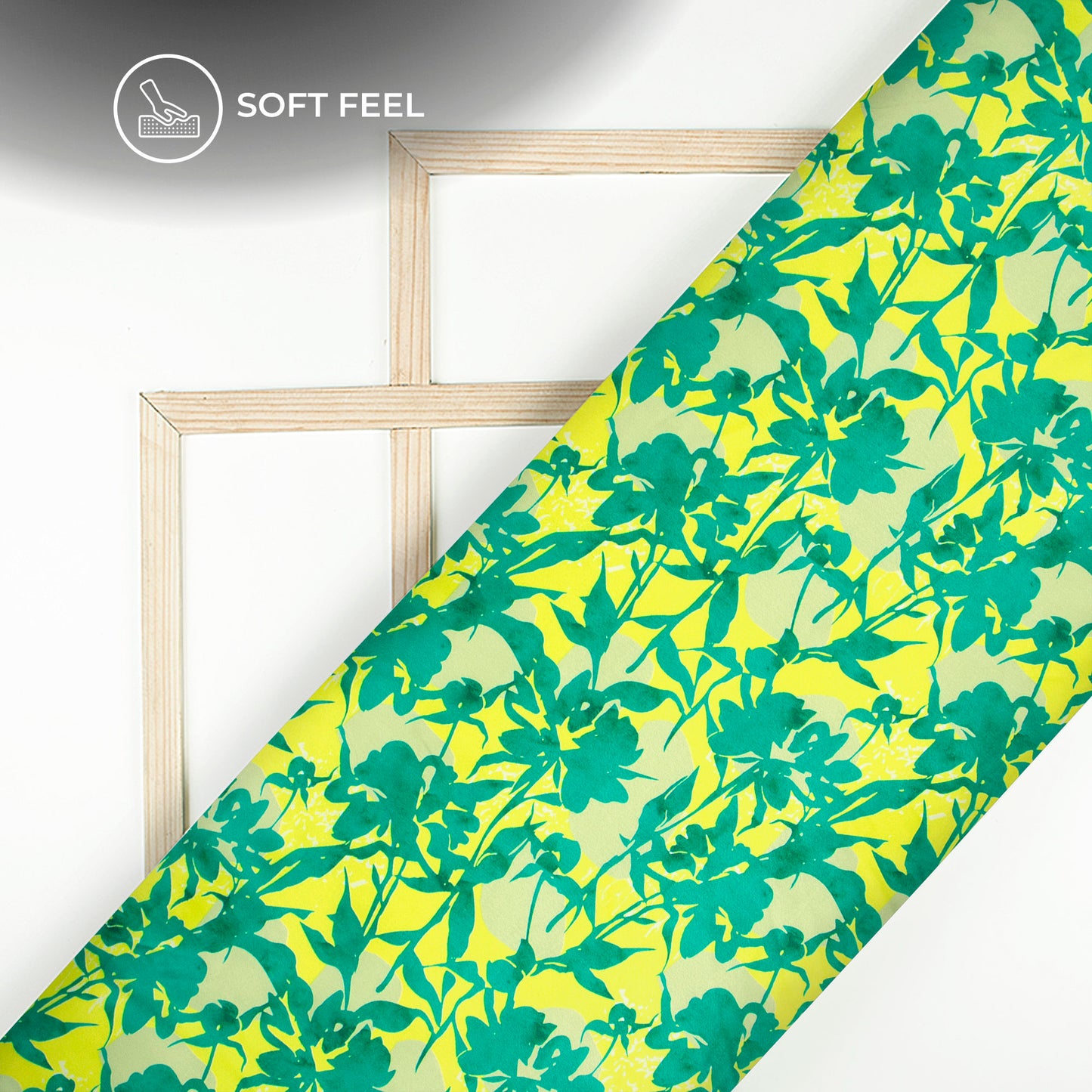 Curated For Creators Leaf Print Digital Print Japan Satin Fabric