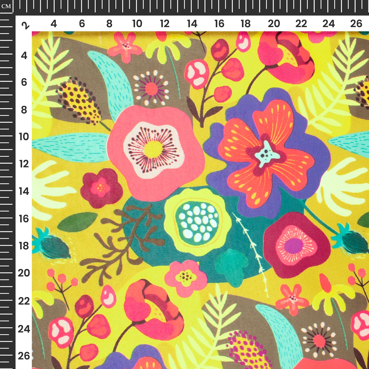 Multi Color Floral Digital Print Lush Satin Fabric