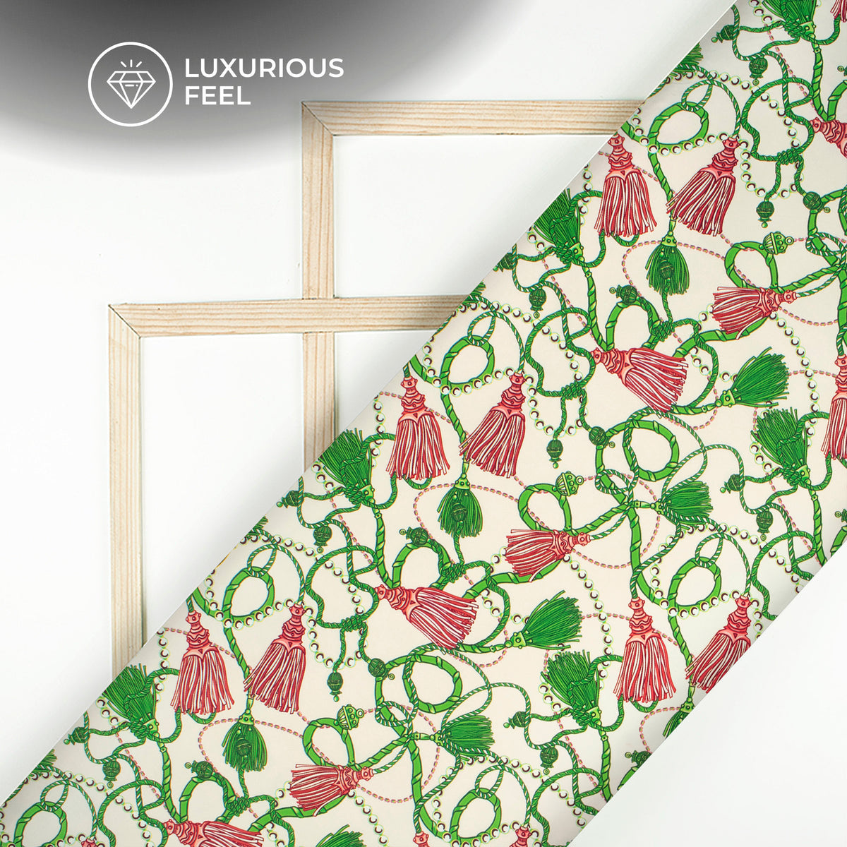 Fashion Designer's Choice Chain Print Digital Print Imported Satin Fabric