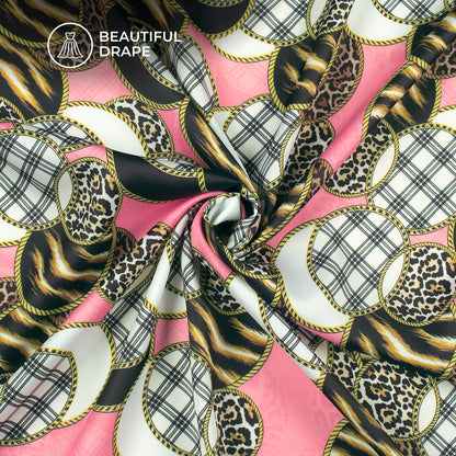 Boutique Collection Scallop Digital Print Imported Satin Fabric