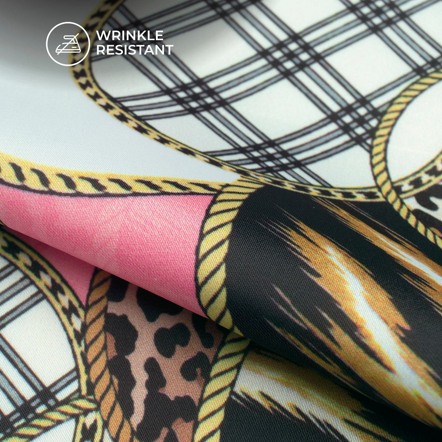 Boutique Collection Scallop Digital Print Imported Satin Fabric