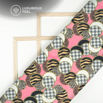 Boutique Collection Scallop Digital Print Imported Satin Fabric