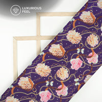2027 In-Demand Floral Chain Digital Print Imported Satin Fabric