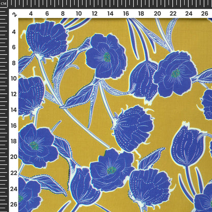 First Love Floral Bloom Digital Print Muslin Fabric