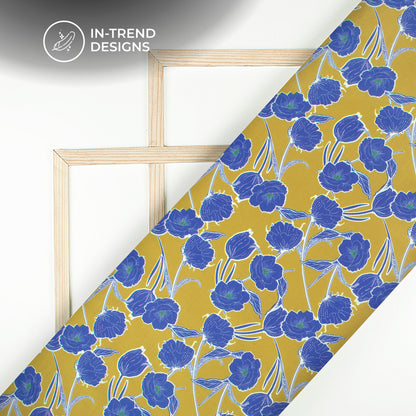 First Love Floral Bloom Digital Print Muslin Fabric