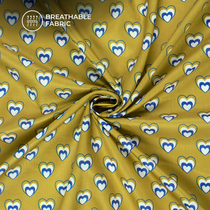 Soul Matching Heart Print Digital Print Muslin Fabric