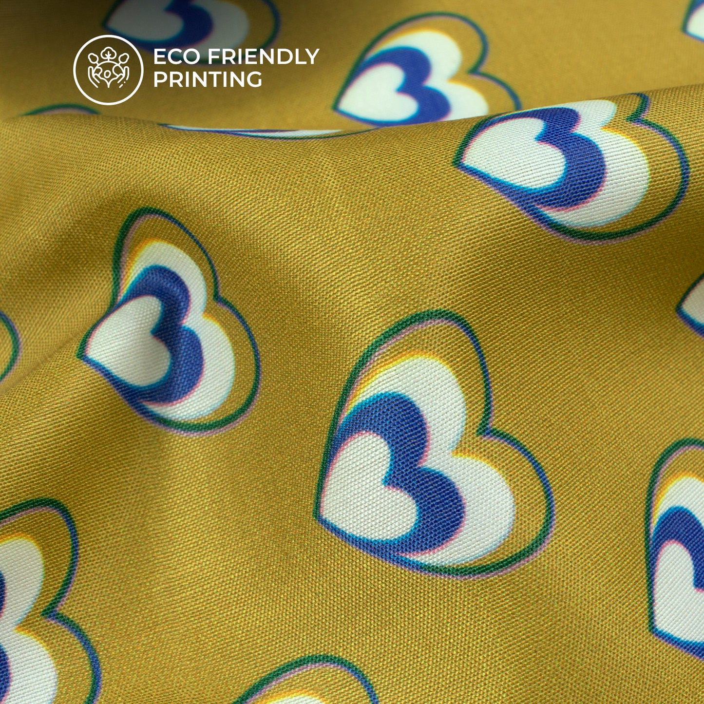 Soul Matching Heart Print Digital Print Muslin Fabric