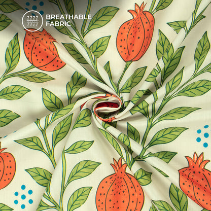 Moment By Luck Garden Fruit Digital Print Muslin Fabric