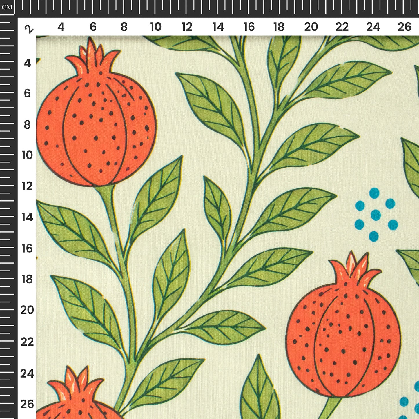 Moment By Luck Garden Fruit Digital Print Muslin Fabric