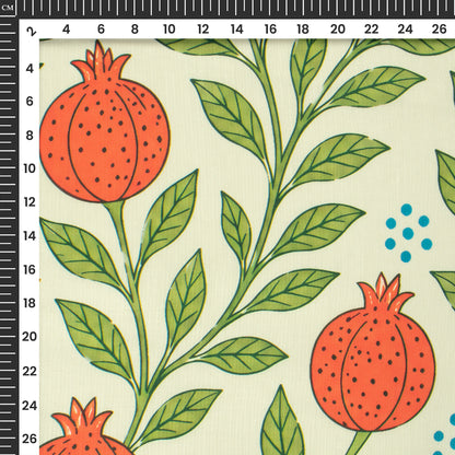 Moment By Luck Garden Fruit Digital Print Muslin Fabric