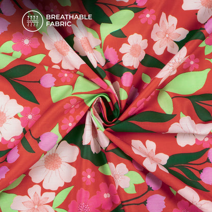 First Addiction Floral Digital Print Muslin Fabric