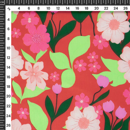 First Addiction Floral Digital Print Muslin Fabric