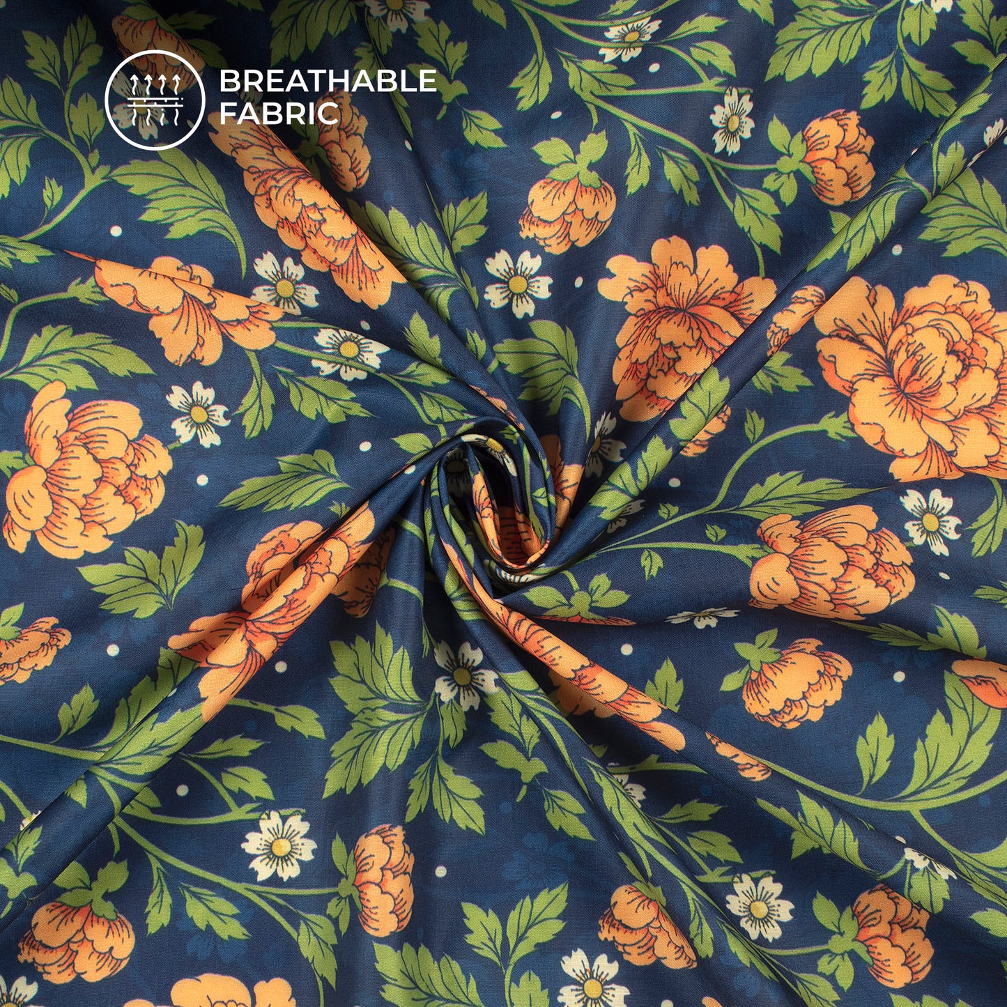 Destiny Talk Vintage Floral Digital Print Muslin Fabric