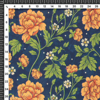 Destiny Talk Vintage Floral Digital Print Muslin Fabric