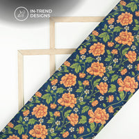 Destiny Talk Vintage Floral Digital Print Muslin Fabric