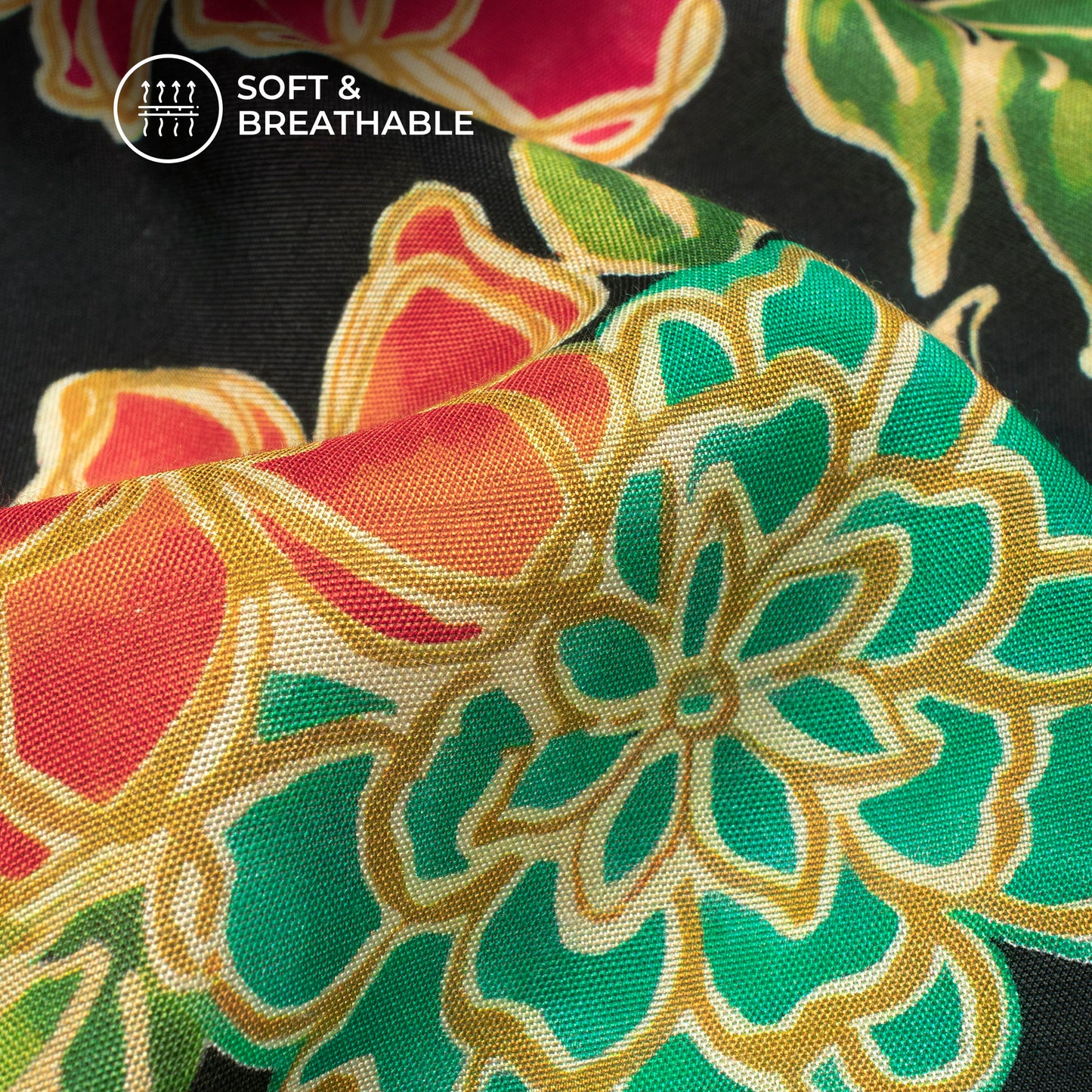 Export Quality Floral Digital Print Viscose Muslin Fabric